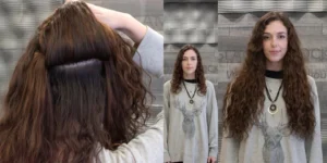 Curly Hair Extensions Photo Collage