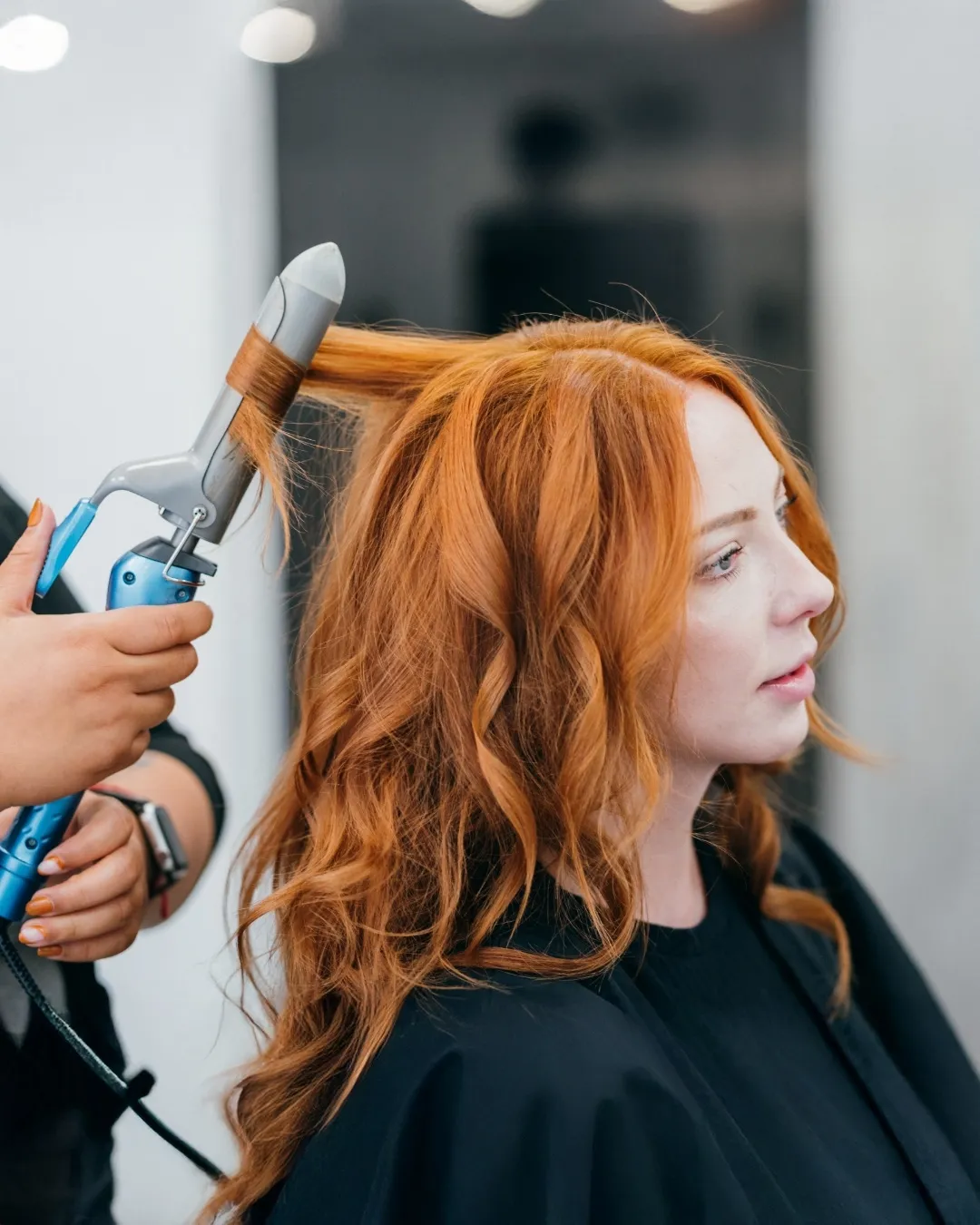 Styling red hair extensions