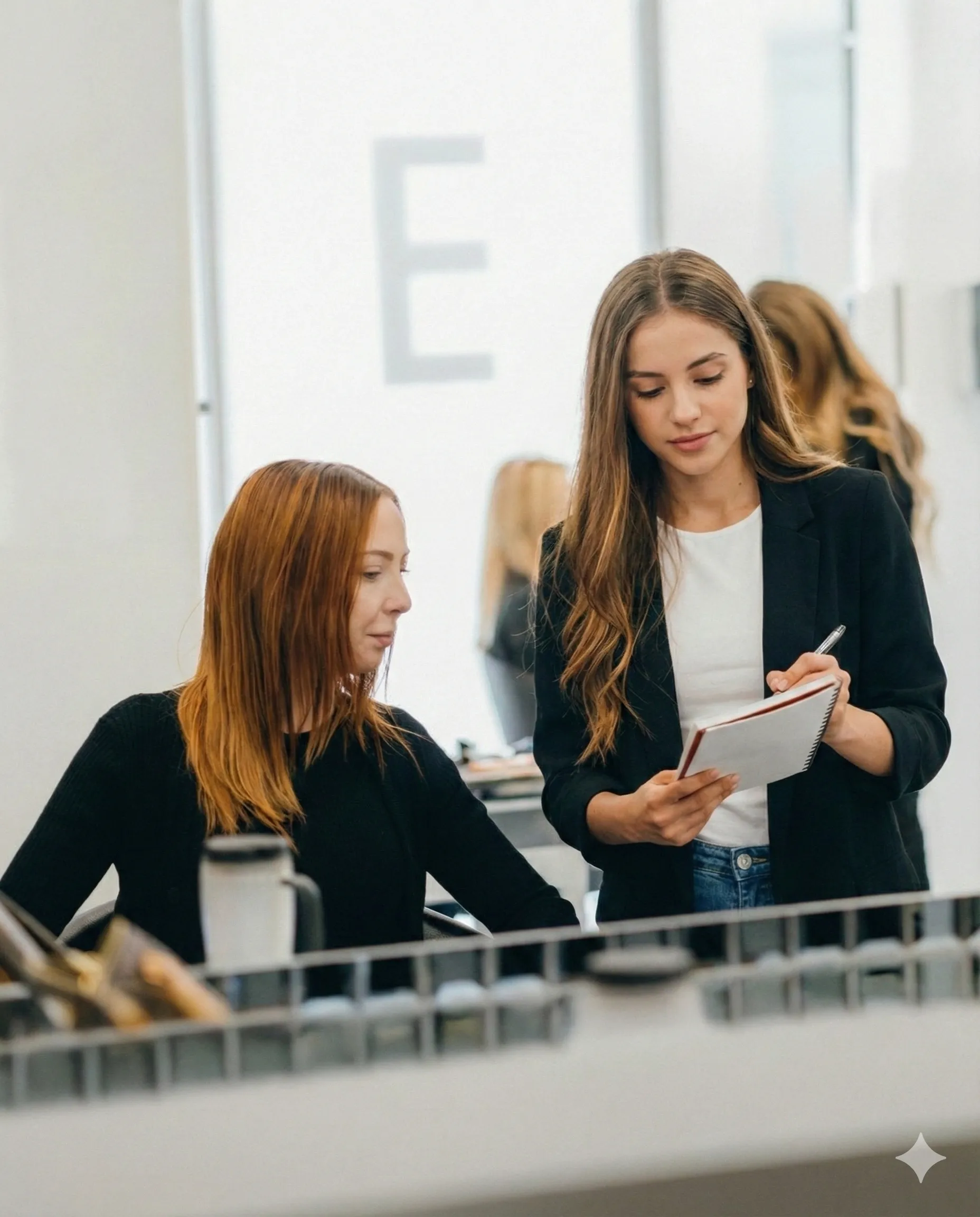 Red hair extensions consultation