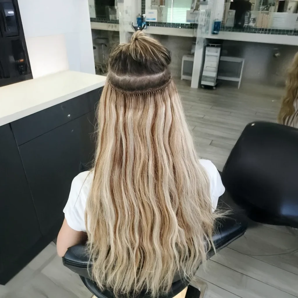 Blonde Weft Hair Extensions Grow Out