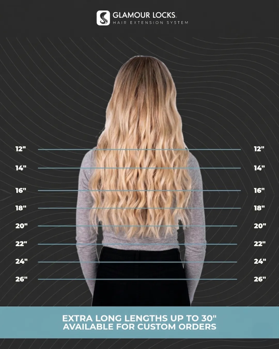 22 inch hair extension length chart